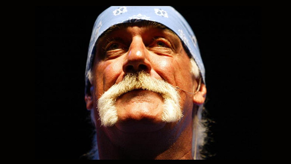 Wrestler Hulk Hogan mit seinem Markenzeichen-Schnurrbart
