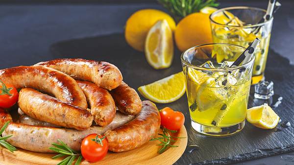 Bratwurst mit Gin-Tonic-Aroma