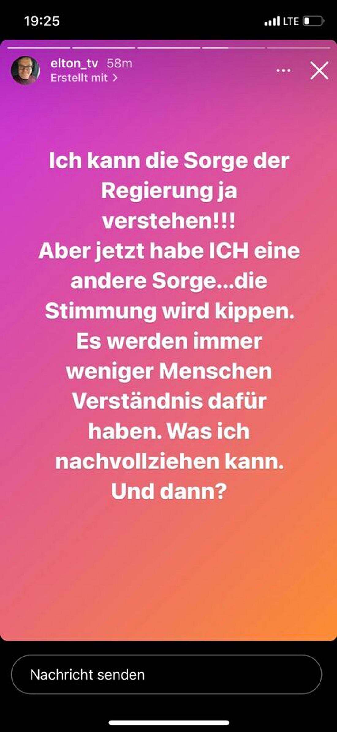 Text via instagram-Storys
