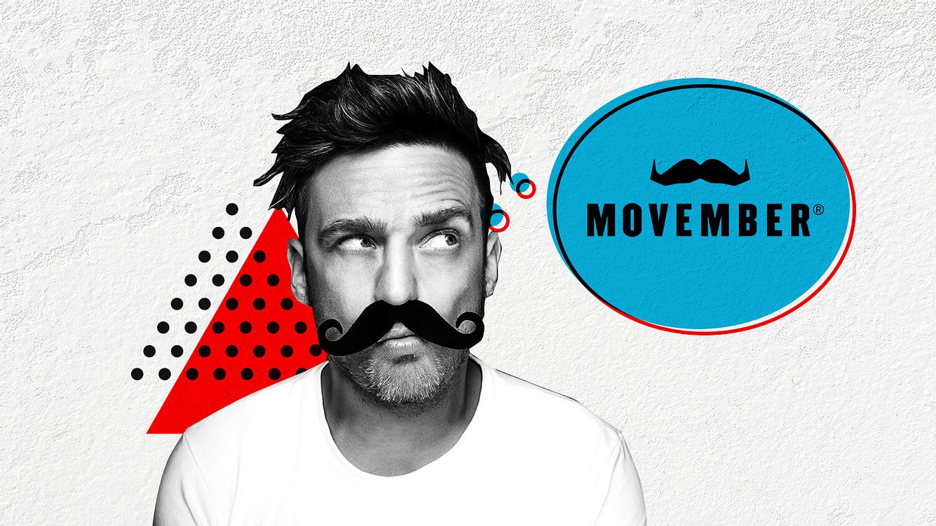 Interview Movember Foundation Mann mit Movember-Schnurrbart