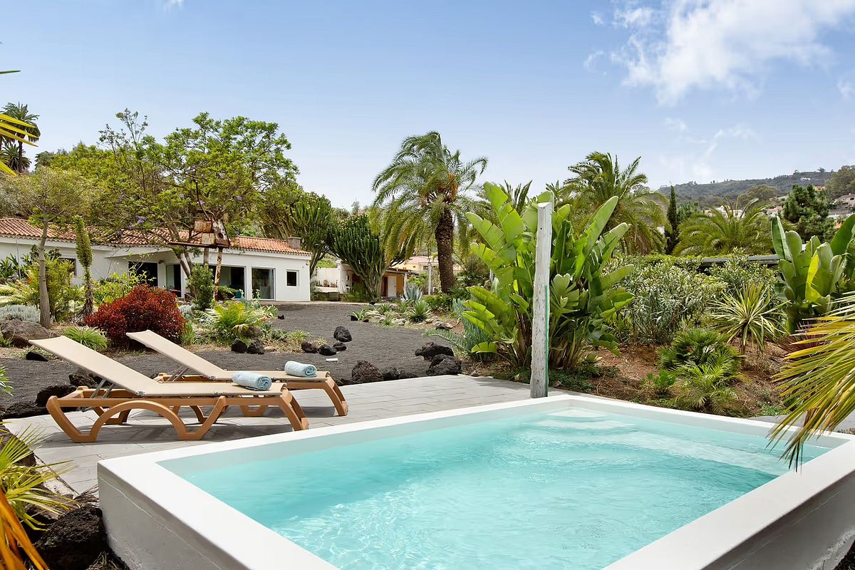 Finca El Dragonal mit Bergblick auf Gran Canaria, Spanien