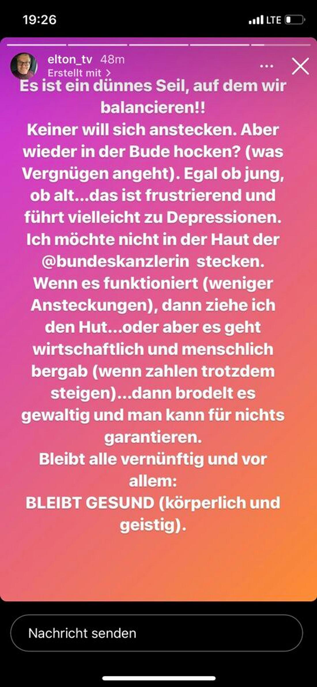 Text via instagram-Storys