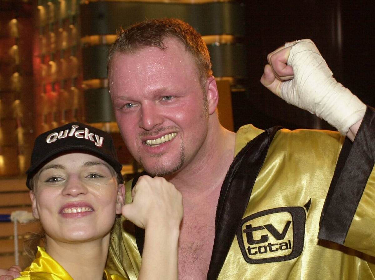 Regina Halmich  und Stefan Raab