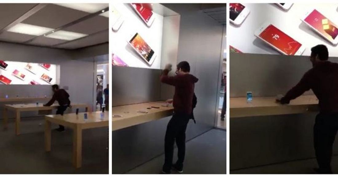 Ein Mann im französischem Dijon zerstörte über 100 Geräte eines Apple Stores
