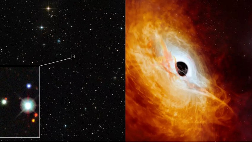J0529-4351 - Foto: ESO/M. Kornmesser / ESO/Digitized Sky Survey 2/Dark Energy Survey