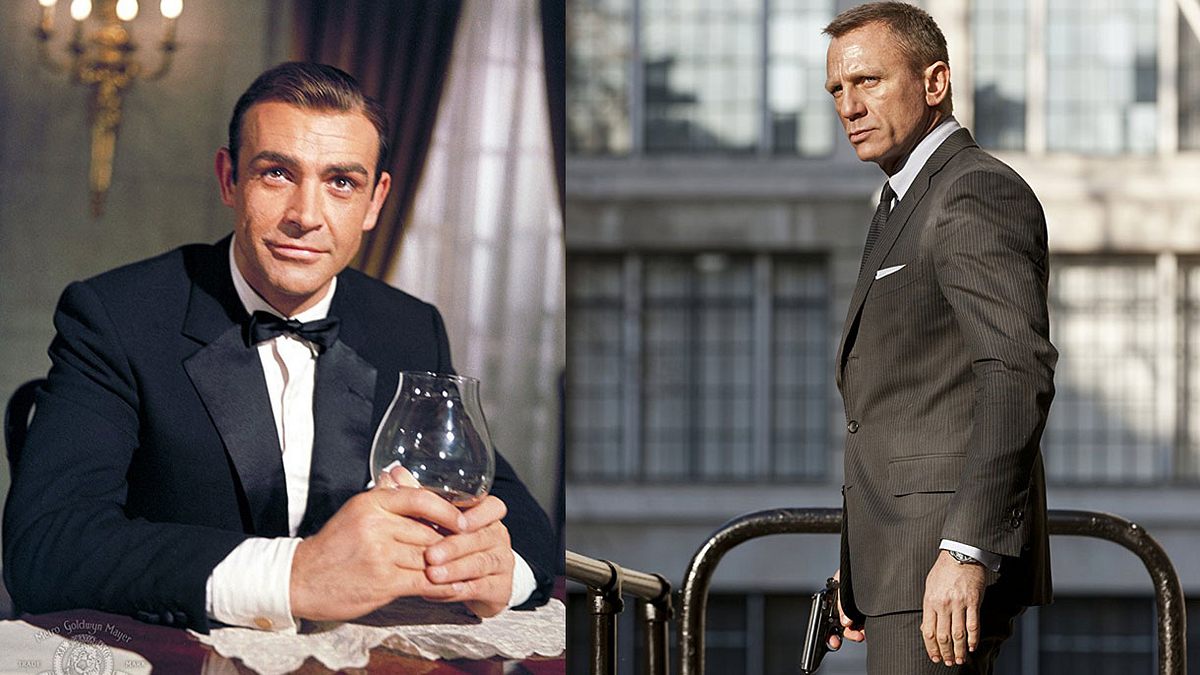 Sean Connery und Daniel Craig als James Bond