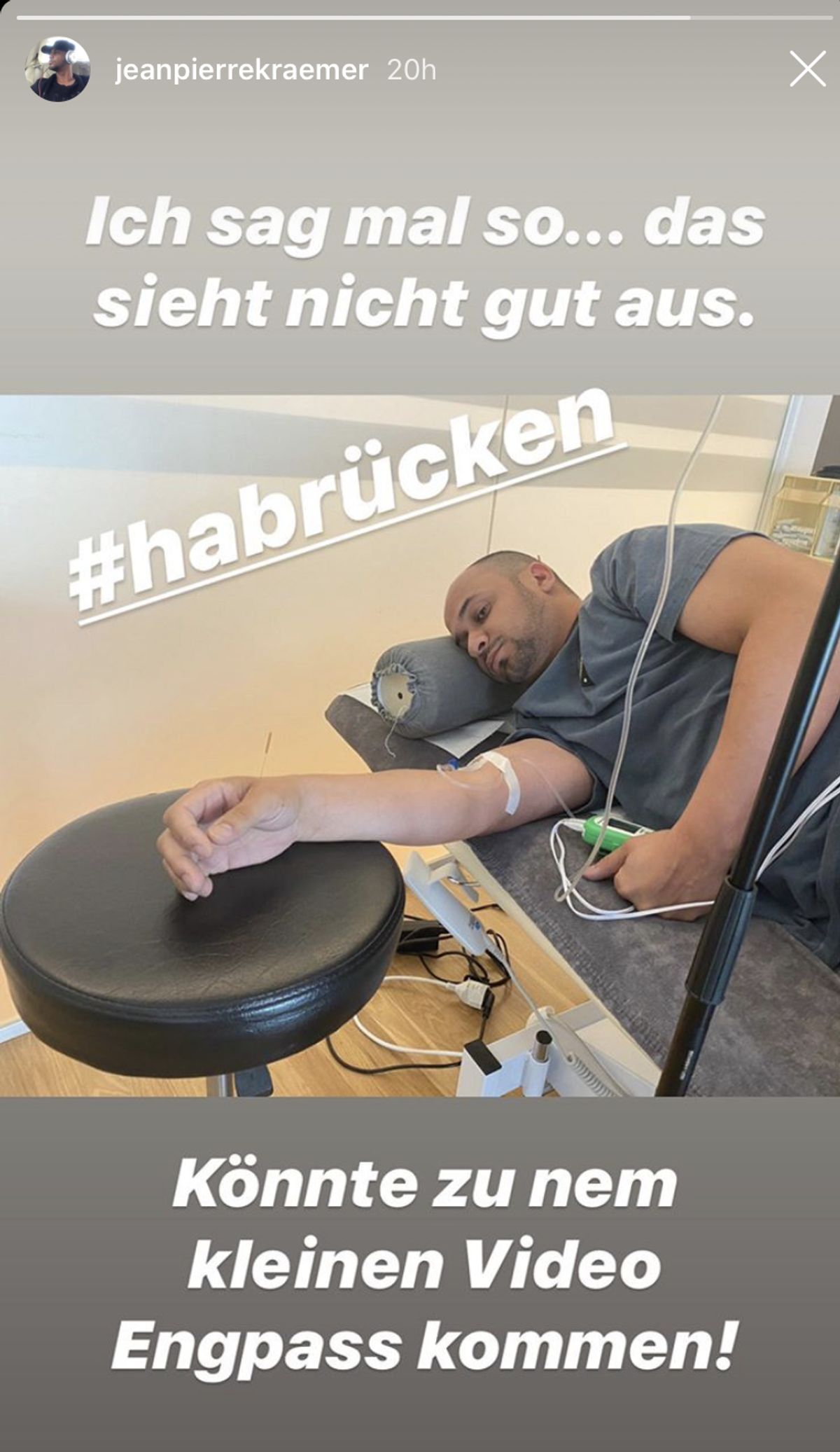 JP Kreamer mit Rückenproblemen