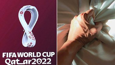 WM 2020 Logo, Hand krallt sich in Bettlaken - Foto: Getty Images/GABRIEL BOUYS, iStock/Singjai20, Collage bearbeitet von Männersache