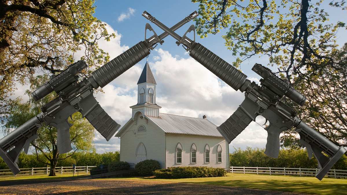 Eine Freikirche verlost Sturmgewehre