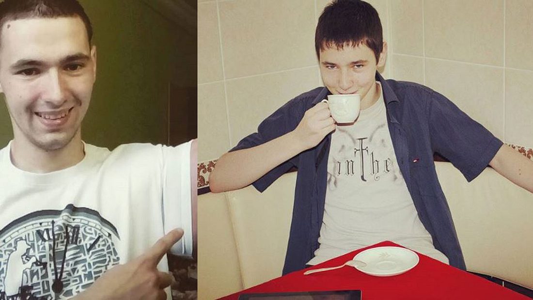 Kirill Tereshin ist stolz auf seinen Bizeps Kirill Tereshin ist stolz auf seinen Bizeps