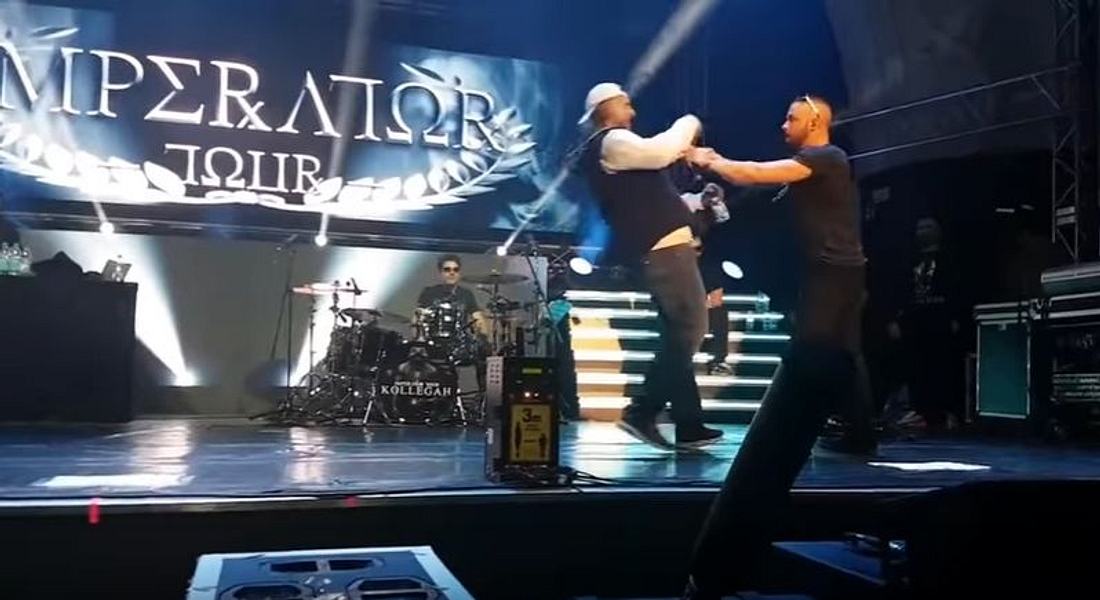 Fackelt nicht lange: Kollegah Kollegah: Ein Fan filmte dem Zwischenfall beim Tourauftakt in Leipzig