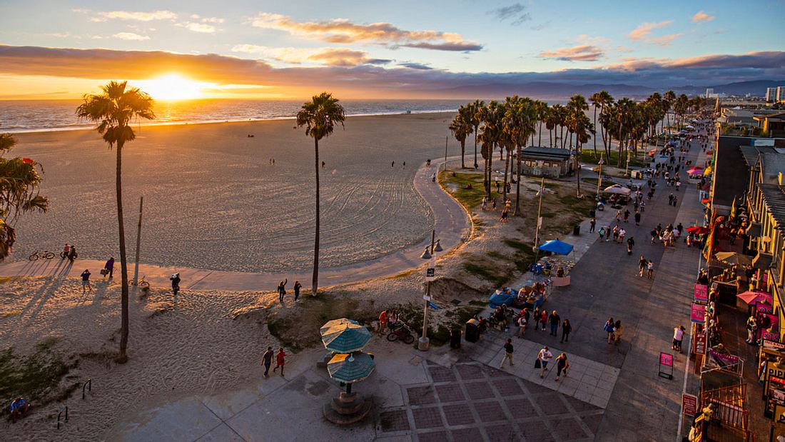 Sonnenuntergang am Venice Beach. Venice Beach