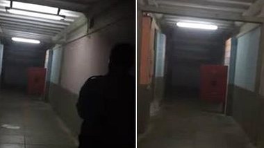 Leichenhalle: Schlägt ein Geist diese Tür in einem brasilianischen Leichenschauhaus zu? - Foto: YouTube/TheEliot