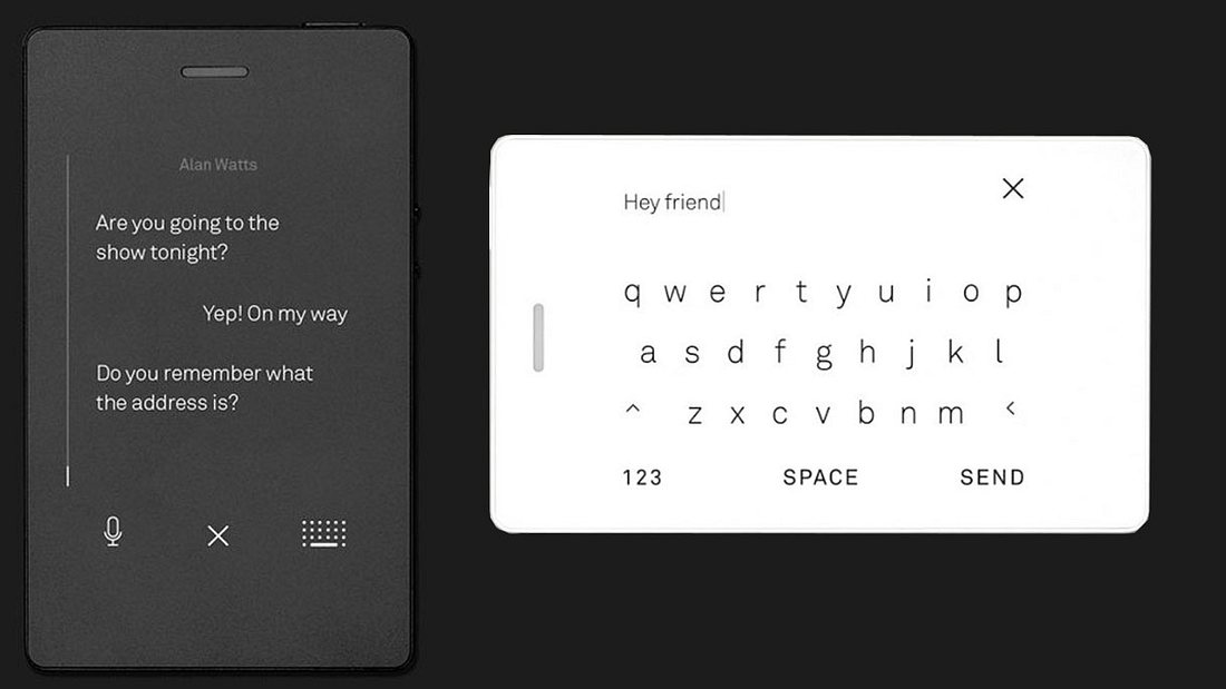 Textnachrichten sehen schlicht und edel aus, E-Ink sei Dank. Light Phone 2 - Textnachrichten