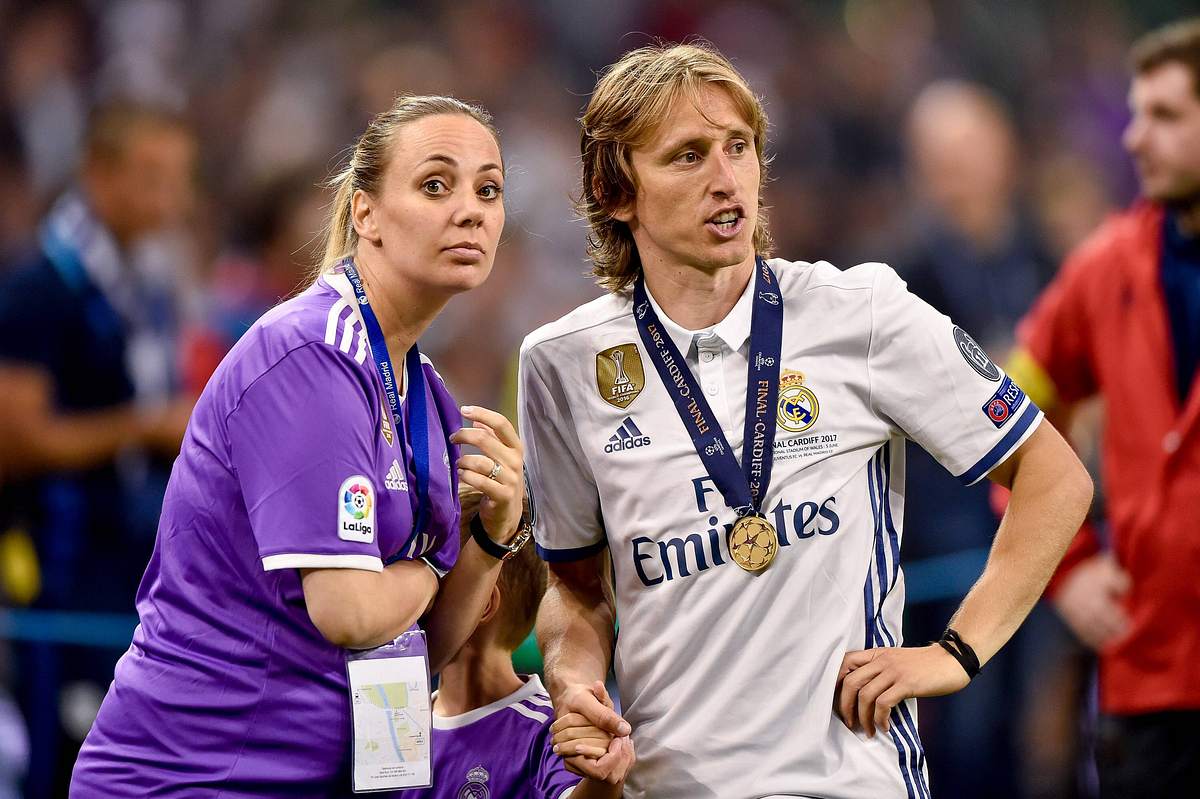 Luka Modric und Vanja Bosnic nach dem UEFA Champions League Finale