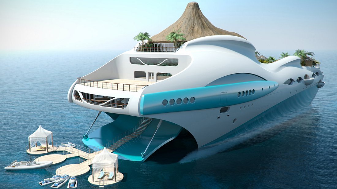 tropical island yacht