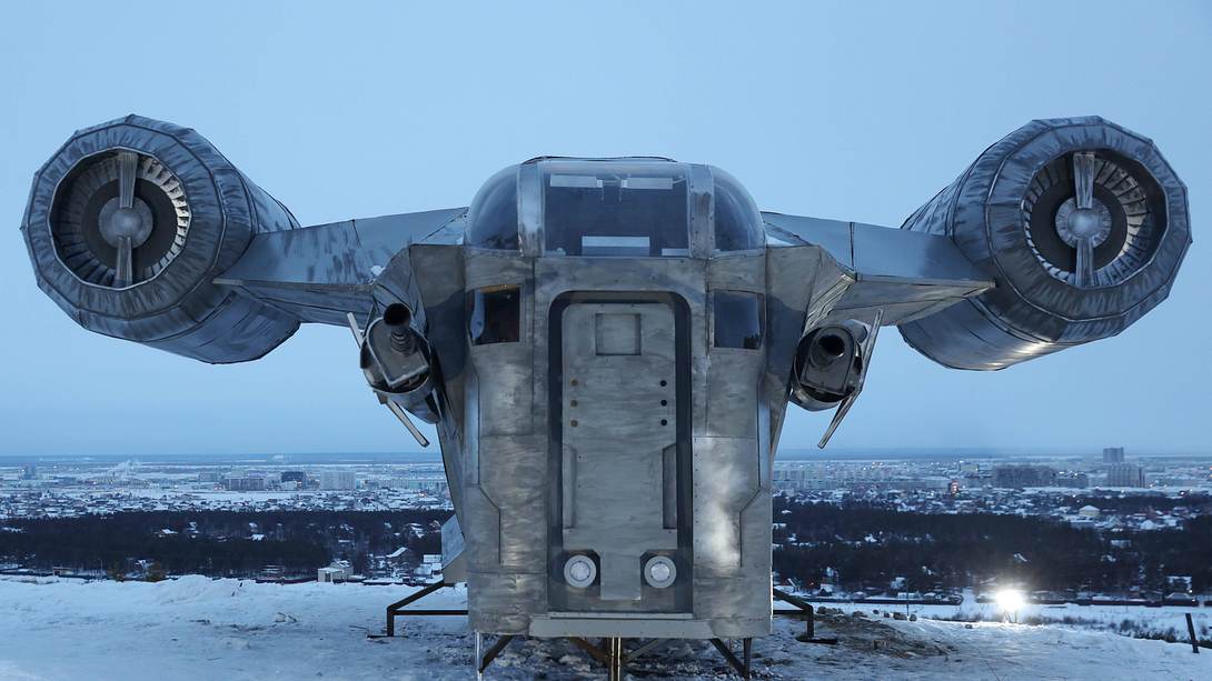 1:1-Nachbau des Mandalorianer-Raumschiffs im Schnee Jakutiens - Foto: IMAGO / ITAR-TASS