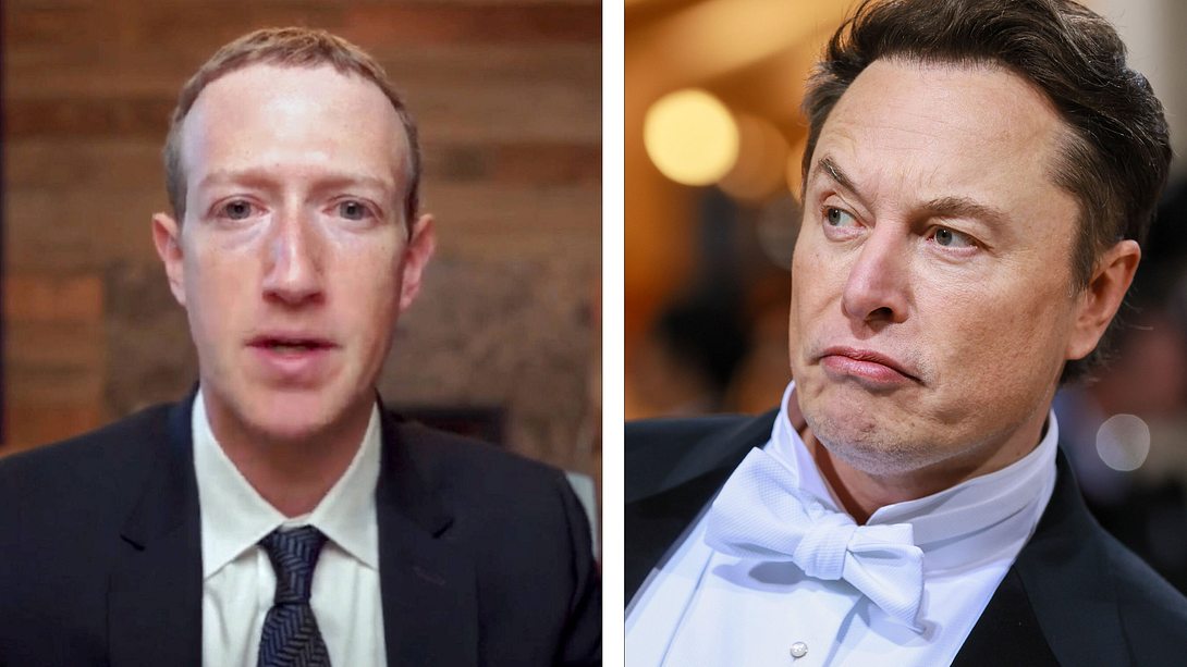 Mark Zuckerberg & Elon Musk - Foto: IMAGO / ZUMA Wire / Getty Images / Theo Wargo (Collage Männersache)