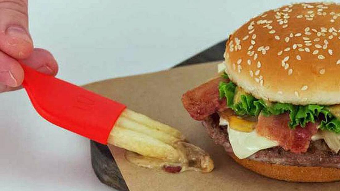 Essbare Gabel: The Frork von McDonald's besteht aus Pommes und Besteck The Frork: McDonald's kombiniert Pommes und Gabel