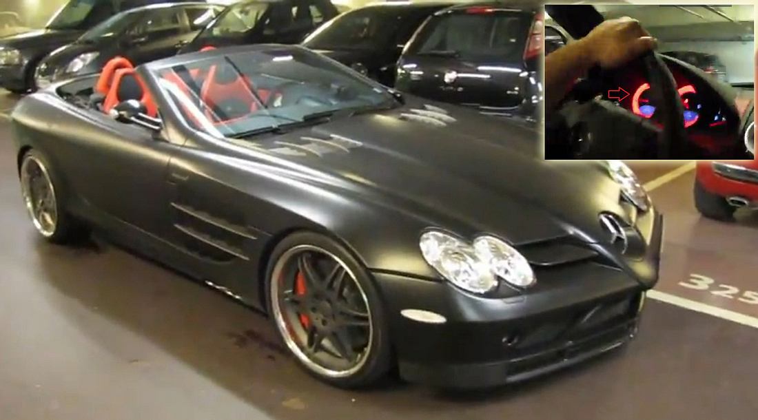 Mit 150 km/h durch die Tiefgarage mit einem 626 PS starken Mercedes SLR McLaren Ein Mercedes SLR McLaren rast mit 150 km/h durch Tiefgarage. Unter der Haube? 626 PS!