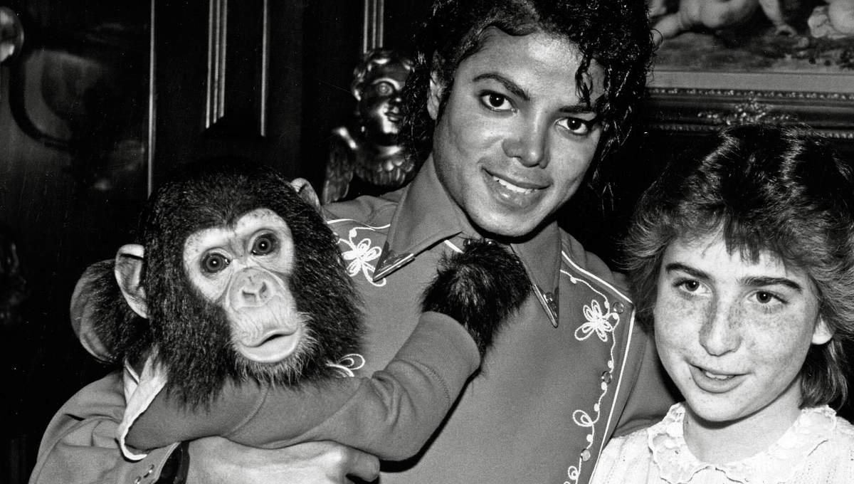 Michael Jackson mit Fan und Affe Bubbles