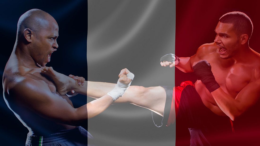 MMA-Verbot in Frankreich wird aufgehoben (Collage). MMA-Verbot in Frankreich wird aufgehoben (Collage).