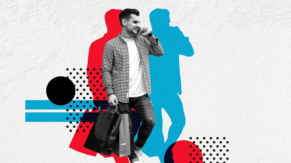 Movember: Mit diesen Marken Gutes tun man am Handy mit shoppingtaschen