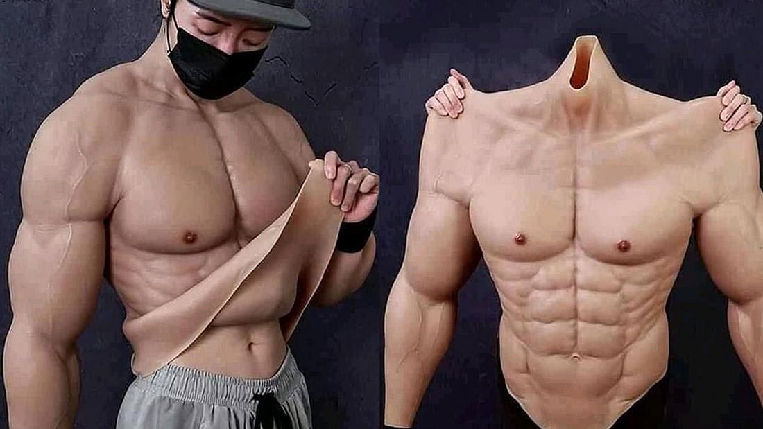 Brust-Silikon-Muskelanzug