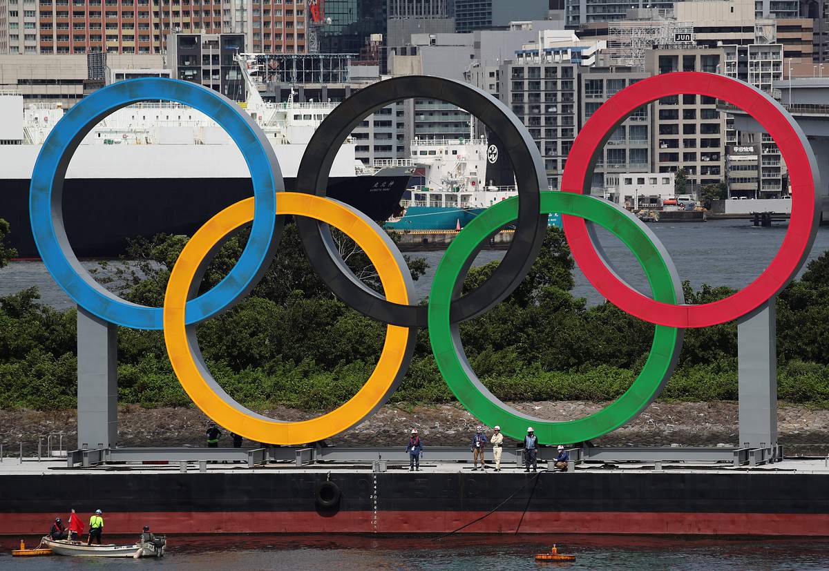 Die olympischen Ringe von Tokio