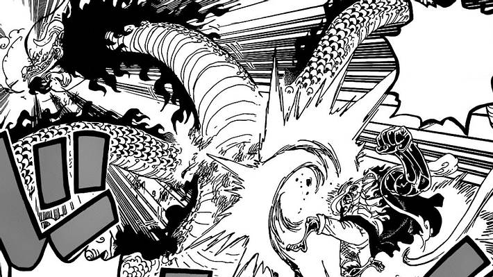 Ruffy gibt alles im Kampf gegen Kaido - Foto: Shonen Jump / Eiichiro Oda