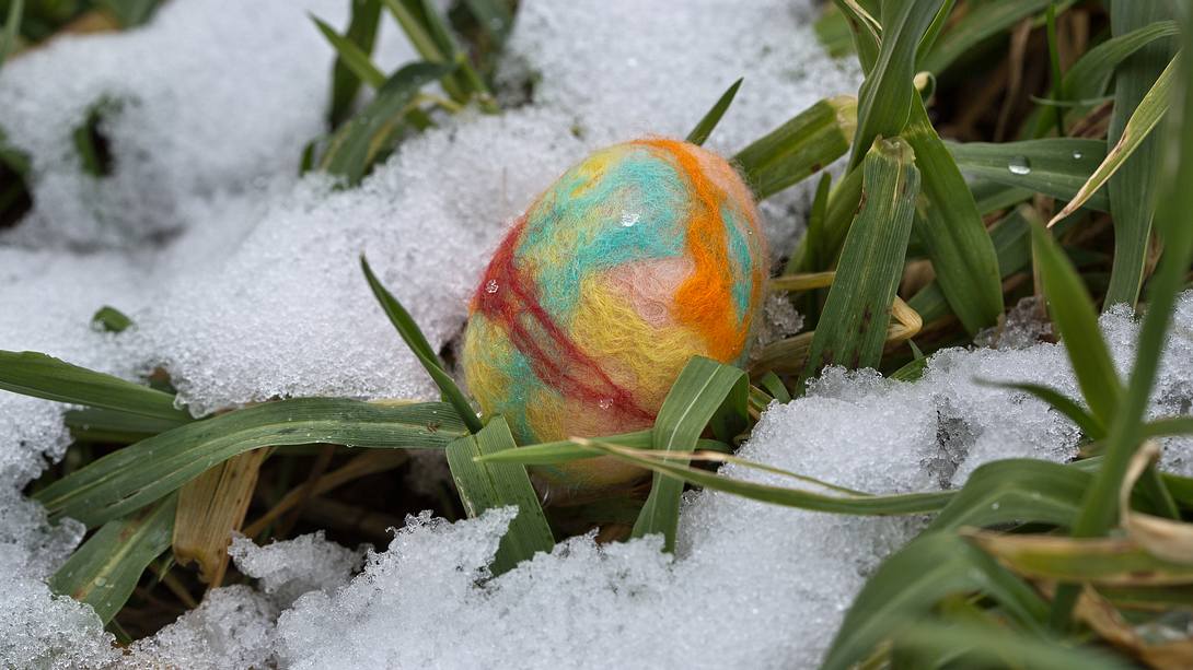 Osterei im Schnee - Foto: iStock / diephosi