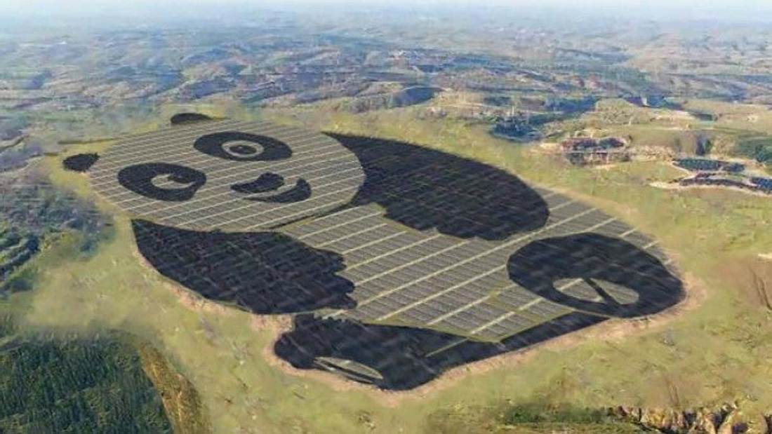 Ein Solarkraftwerk, das aussieht wie ein Panda Ein Solarkraftwerk, das aussieht wie ein Panda
