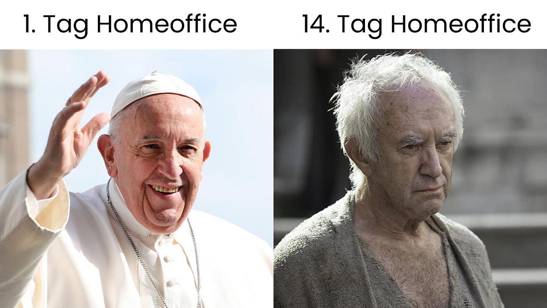 Papst Franziskus und Jonathan Pryce in Game of Thrones