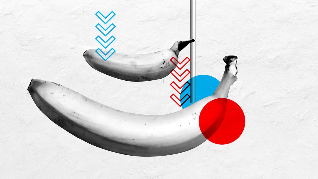 Penis-Vergrößerung: Kosten, Nutzen, Risiken Zwei unterschiedlich große Bananen