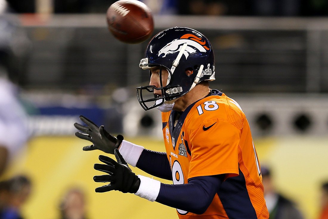 Peyton Manning beim Super Bowl XLVIII Peyton Manning