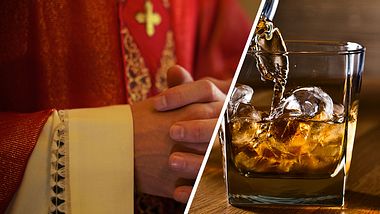 Pfarrer schenkt Whisky aus - Foto: iStock / diego_cervo / igorr1 (Collage Männersache)