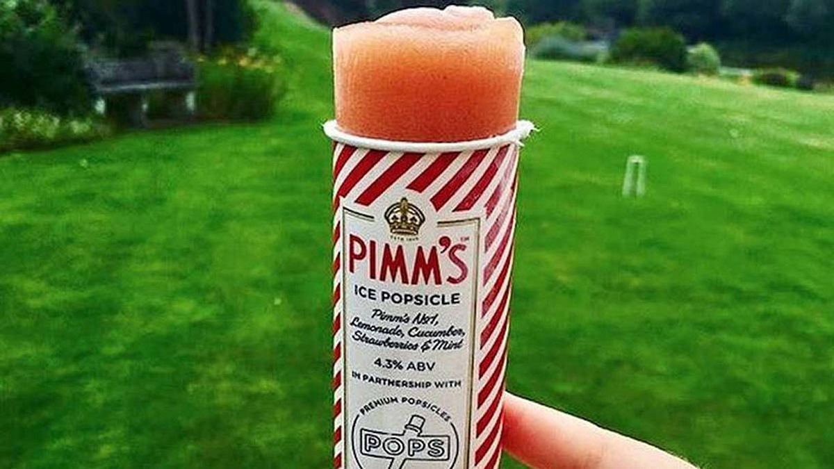 Pimm's Wassereis mit Umdrehungen