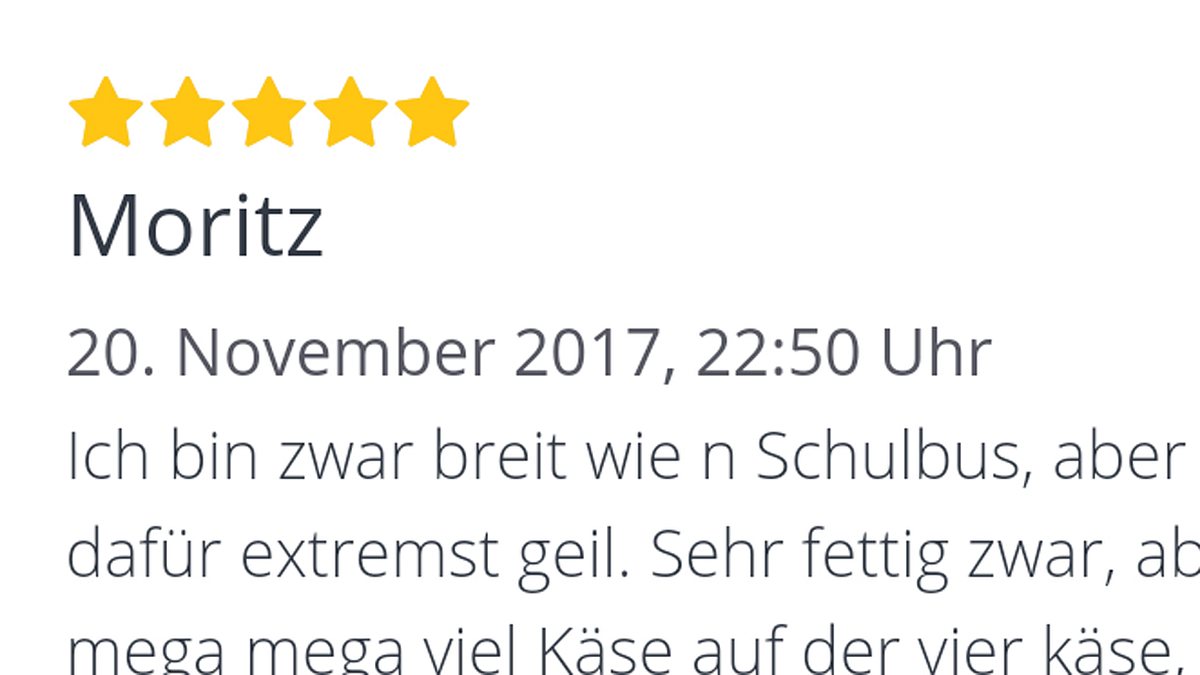 Kiffer Moritz bewertet einen Pizza-Lieferservice