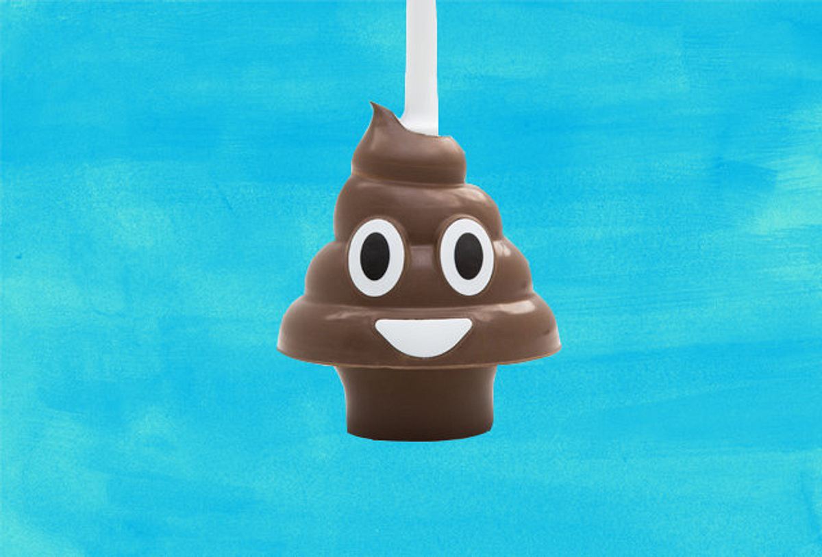 Gegen verstopfte Toiletten: Der Kackhaufen-Emoji-Pümpel von Squatty Potty