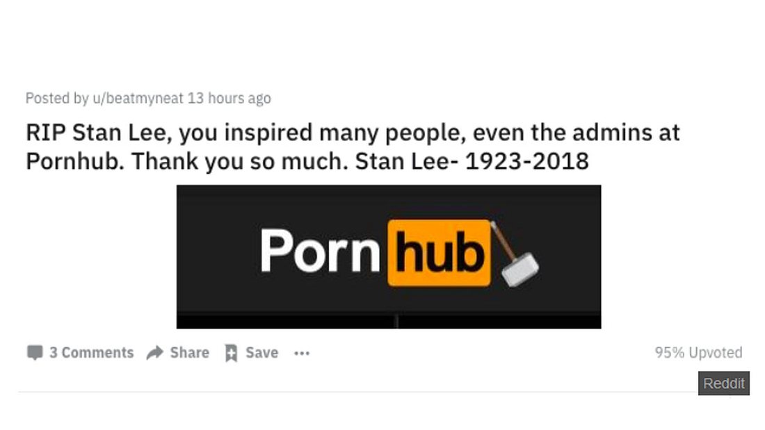 Pornhub ehrt Stan Lee (†) Pornhub ehrt Stan Lee (†)