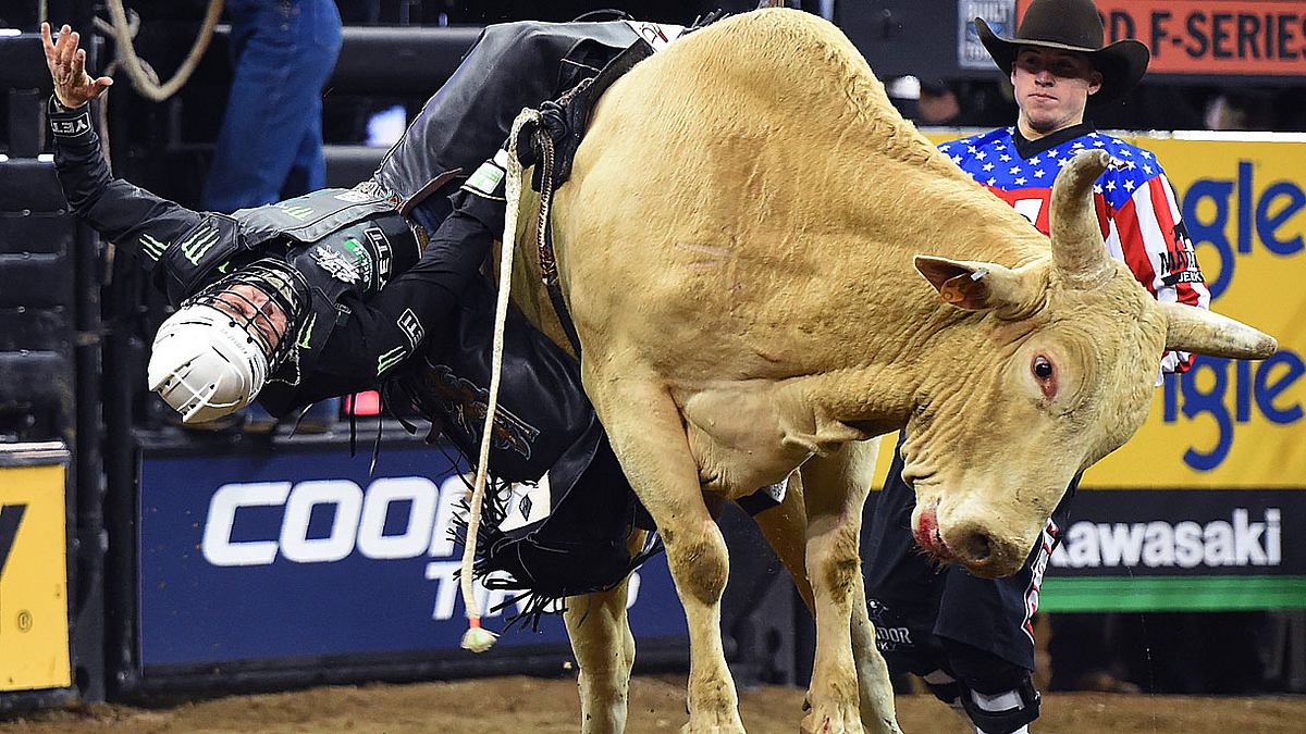 Bullenreiten beim Rodeo