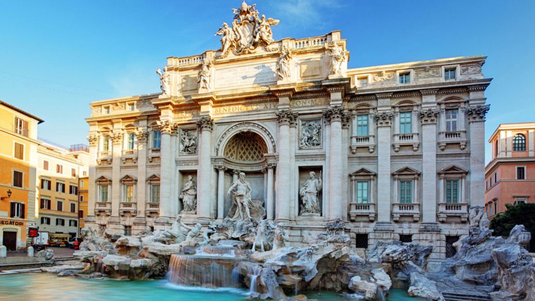Der Trevi-Brunnen in Rom Foto Der Trevi-Brunnen in Rom