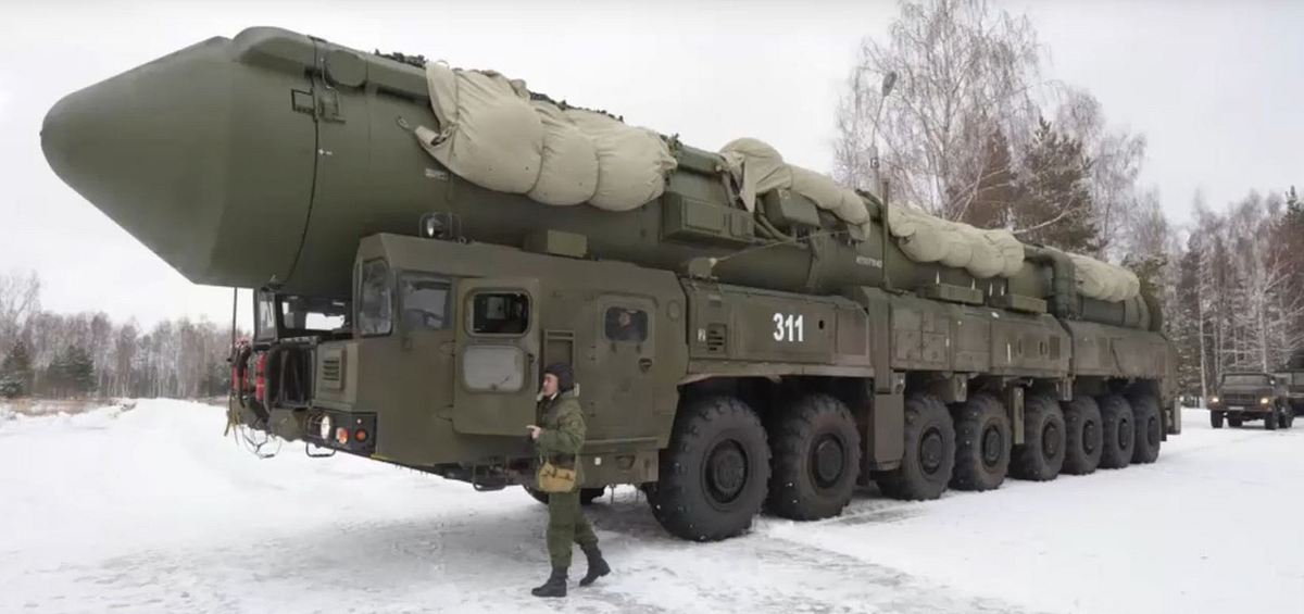 Das russische Militär bei einer Übung mit Atomraketen