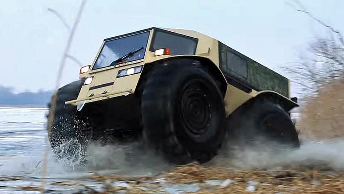 Der russische Amphibien-Offroader Sherp ATV Sherp ATV: Dieser russische Amphibien-Offroader kennt kein Hinderniss