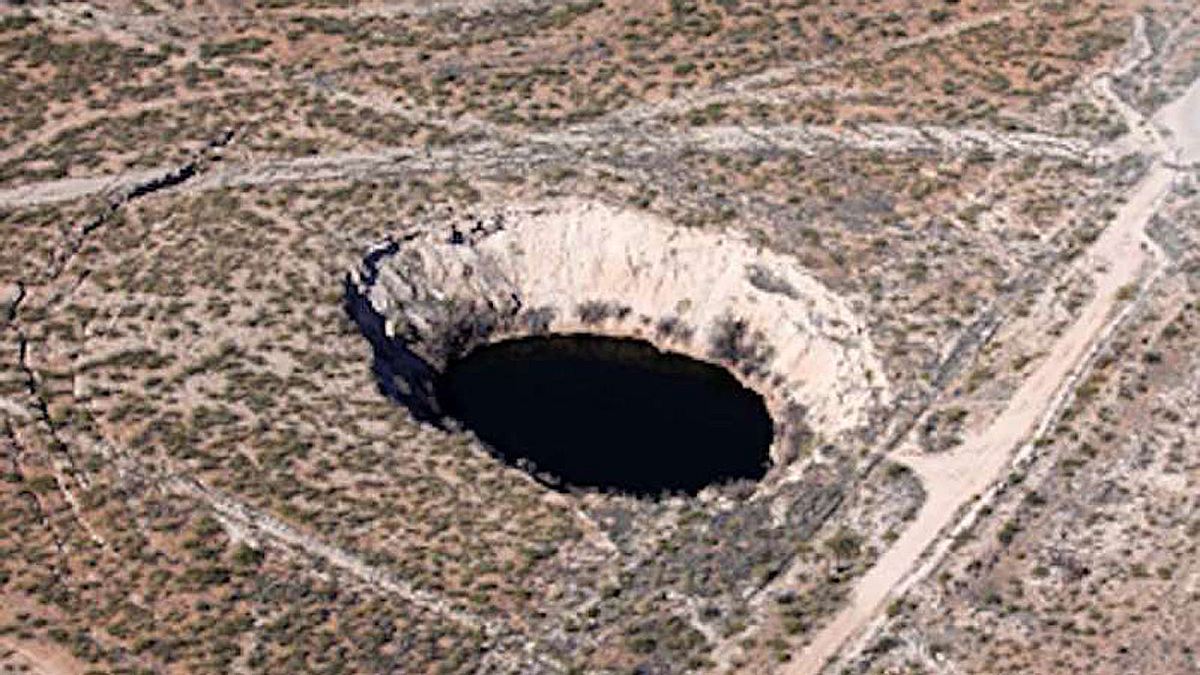 Sinkhole in Wink, West-Texas