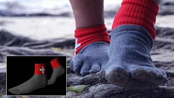 Die Free Your Feet (FYF) Socken der Schweizer Barefoot Company sollen 15 Mal stärker als Stahl sein - Foto: Barefoot Company