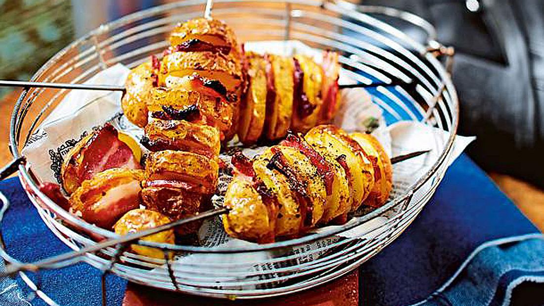 Speck-Kartoffel-Spieße Speck-Kartoffel-Spieße