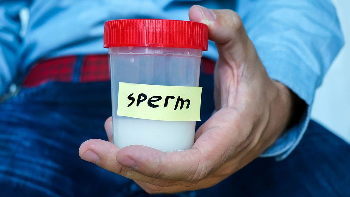 Mann mit Sperma