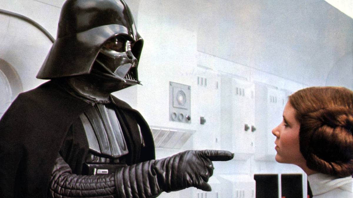 Darth Vader bedroht Prinzessin Leia in Star Wars