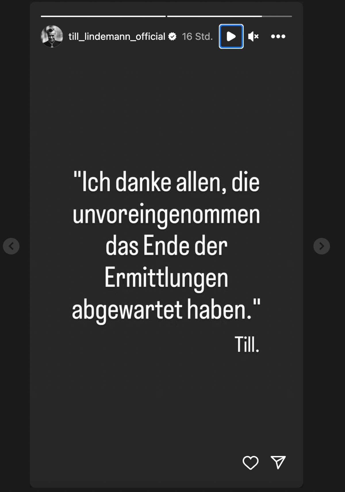 Statement von Till Lindemann